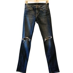 Joe's Jeans Dark Blue Distressed Skinny Jeans Sz 26